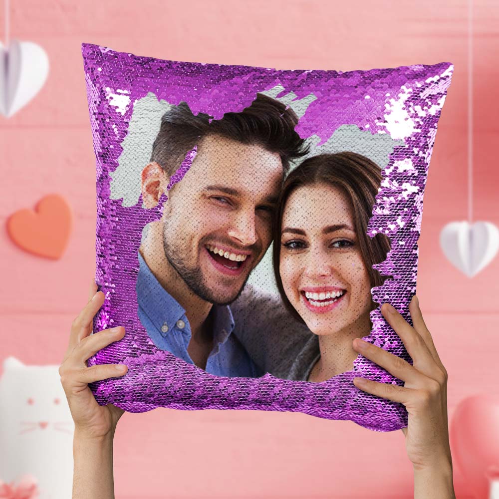 Personalized picture shop sequin pillow