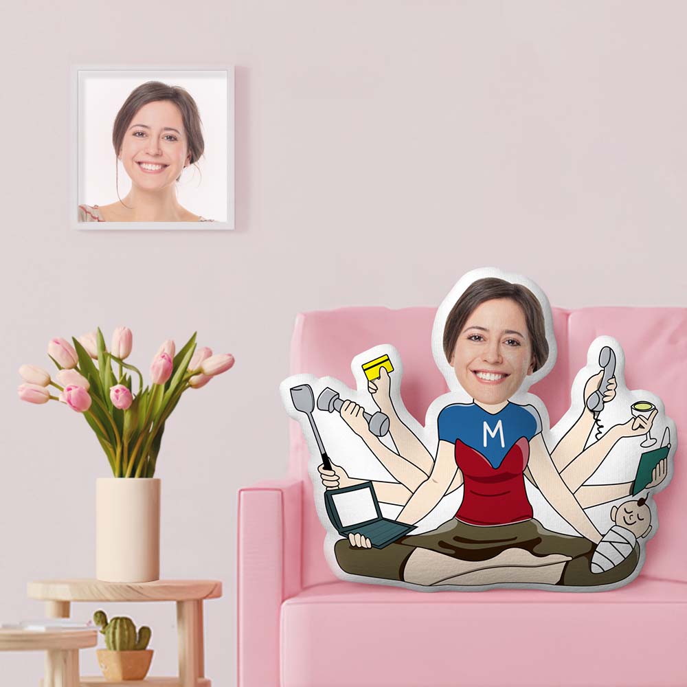 Gifts for Mom Custom Face Pillow Personalised Busy Mom Pillow Origanal Mother's Day Gifts