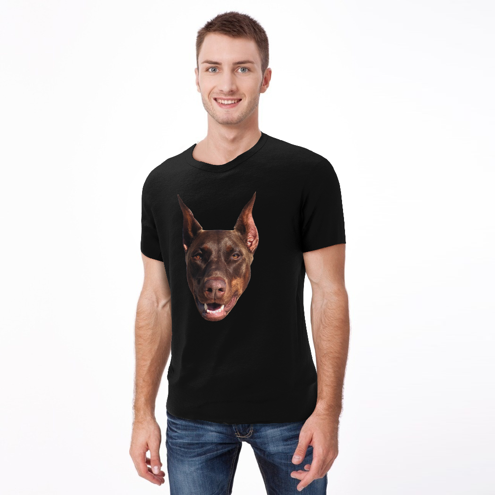 Custom My Face T-shirt Funny Dog Man Pet Tee