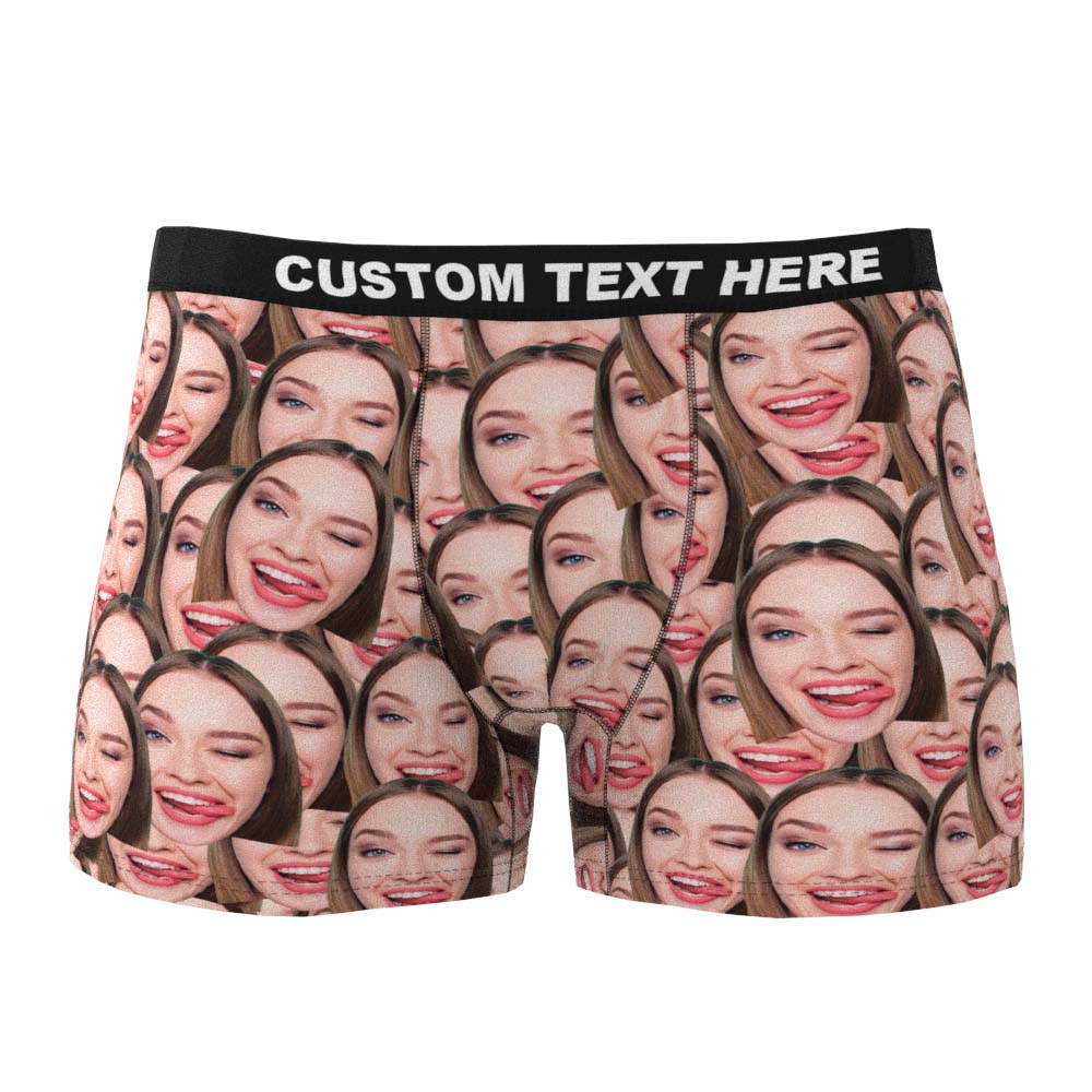 Custom Face Boxer Hawaiian Style Couple Matching Briefs Underwear Gift
