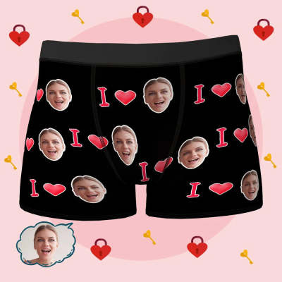 3D Preview Custom I Love Your Face Boxer Briefs Gift for Him