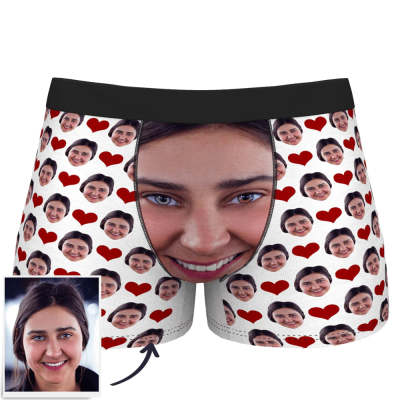 3D Preview Custom Face Boxer Shorts Personalized Photo Boxer with Love Heart