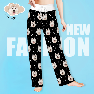 Custom Face Pants Ladie's Loose Wide-leg Pants Lovely Dog Face