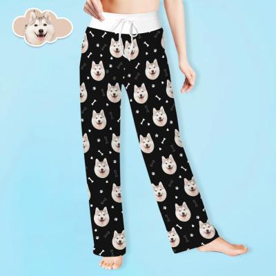 Custom Face Pants Ladie's Loose Wide-leg Pants Lovely Dog Face