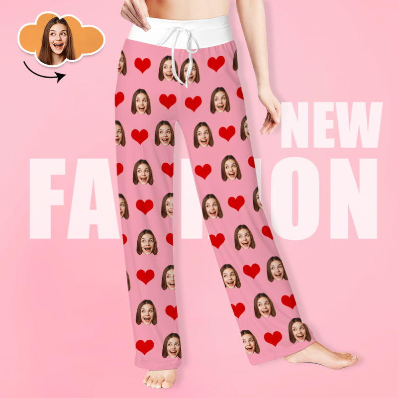 Custom Face Sleepwear Ladies Loose Wide-leg Pants Mother's Day Pajama –  MyPhotoSocksUS