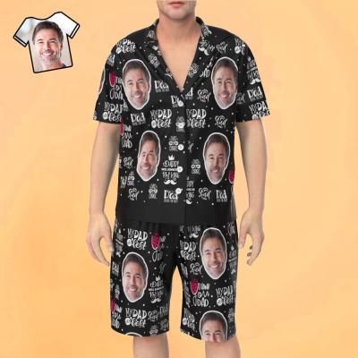 Custom Face Short Sleeve Pajamas Unique Love You Gift For Dad Father's Day Gifts