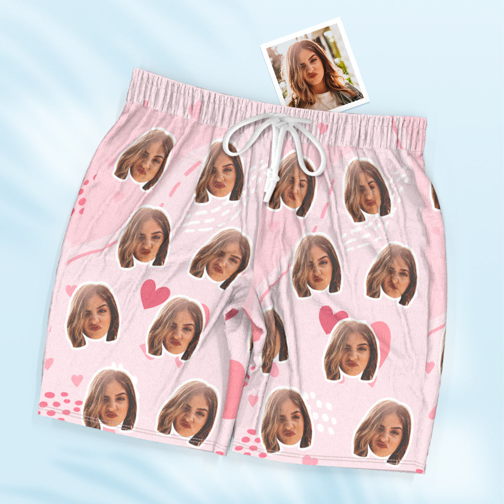 Custom Face Short Sleeved Pajamas Personalised Women's Sleepwear Pants Love Gifts For Her