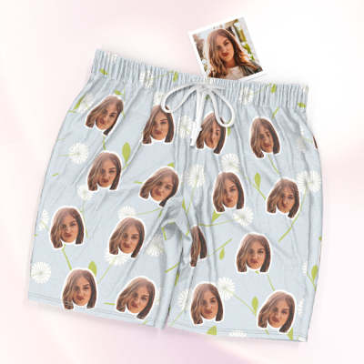 Custom Face Short Sleeved Pajamas Personalised Photo Pajama Shorts Women Men Summer Pajamas Summer Gifts - Dandelion
