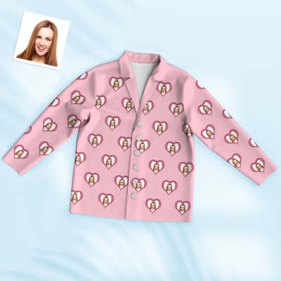 Custom Face Pajamas Personalized Photo Pink Pajama Set