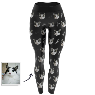 Custom Face Leggings - Cat