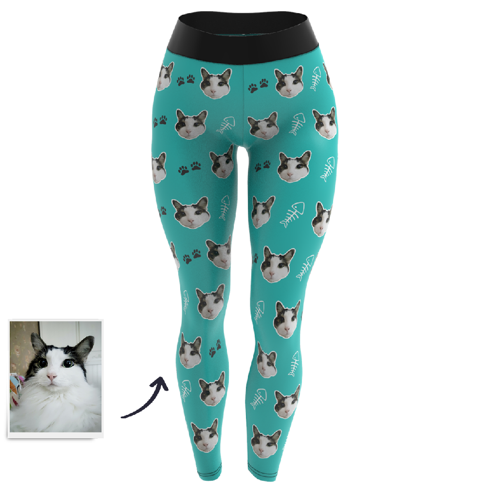 Shamrock Pet Face - Personalized Photo Leggings