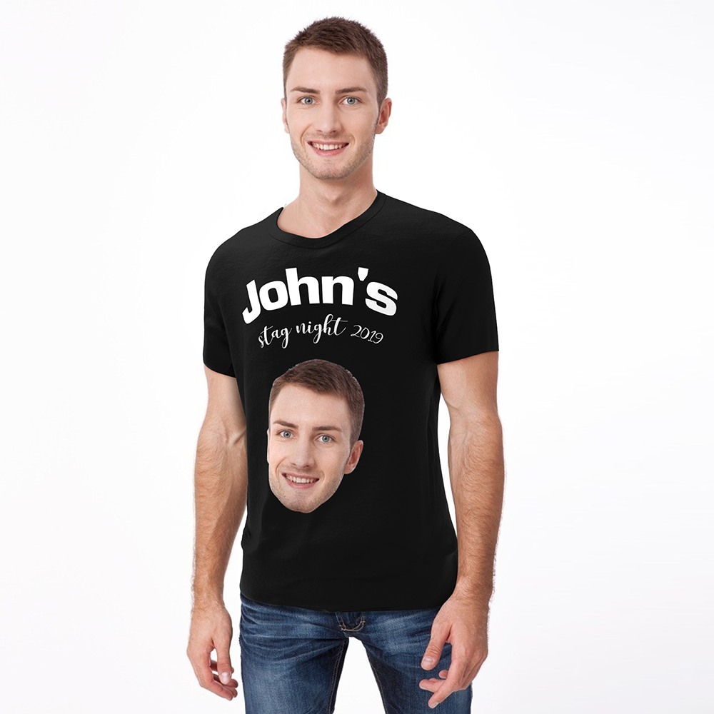 Custom Photo Name Man T-shirt Stag Night
