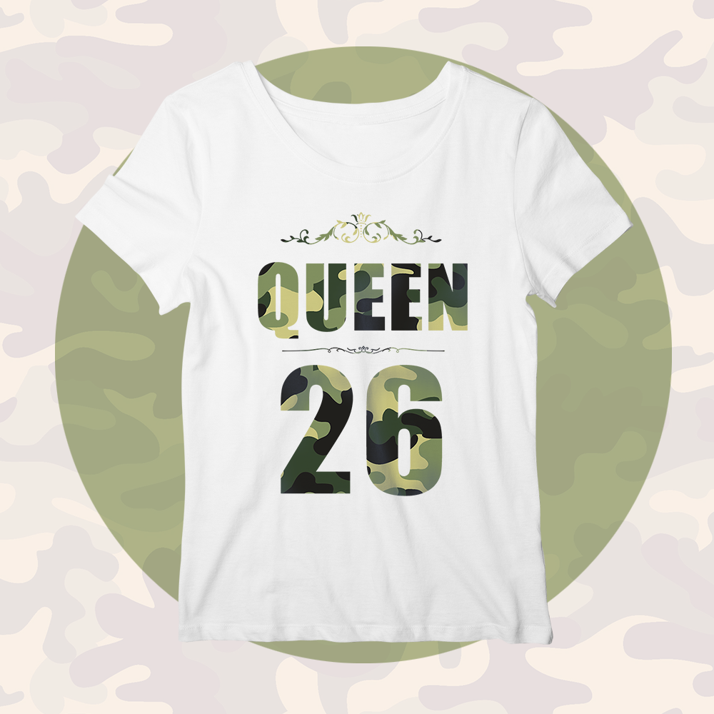 Custom Lucky Number Personalized Family Matching Shirt Women's Cotton The Queen T-shirt