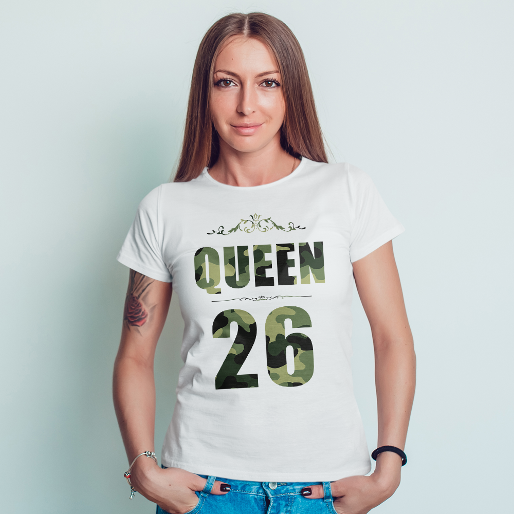 Custom Lucky Number Personalized Family Matching Shirt Women's Cotton The Queen T-shirt