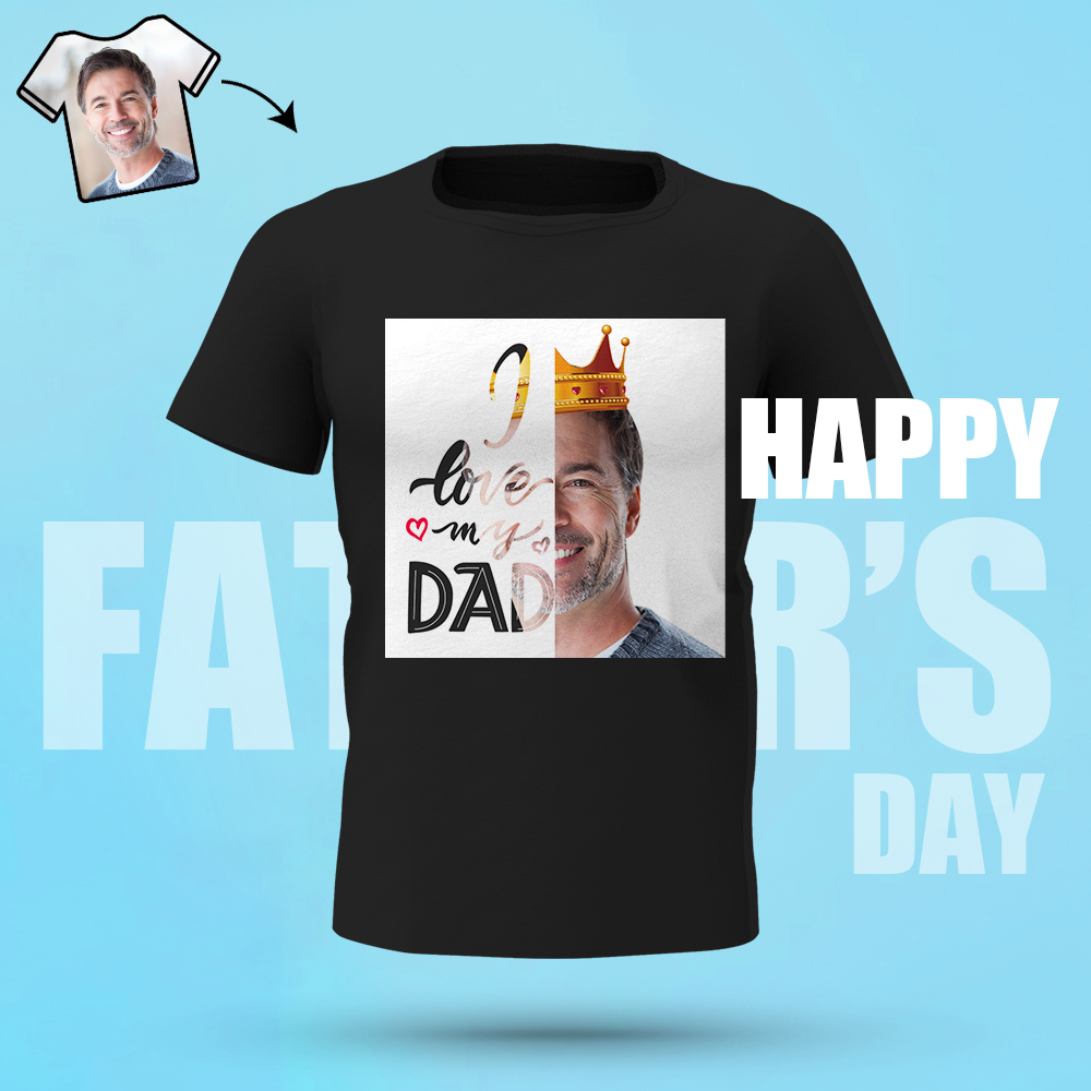 Custom Photo Shirt Personalised Gifts Queen Dad Men's Cotton T-shirt