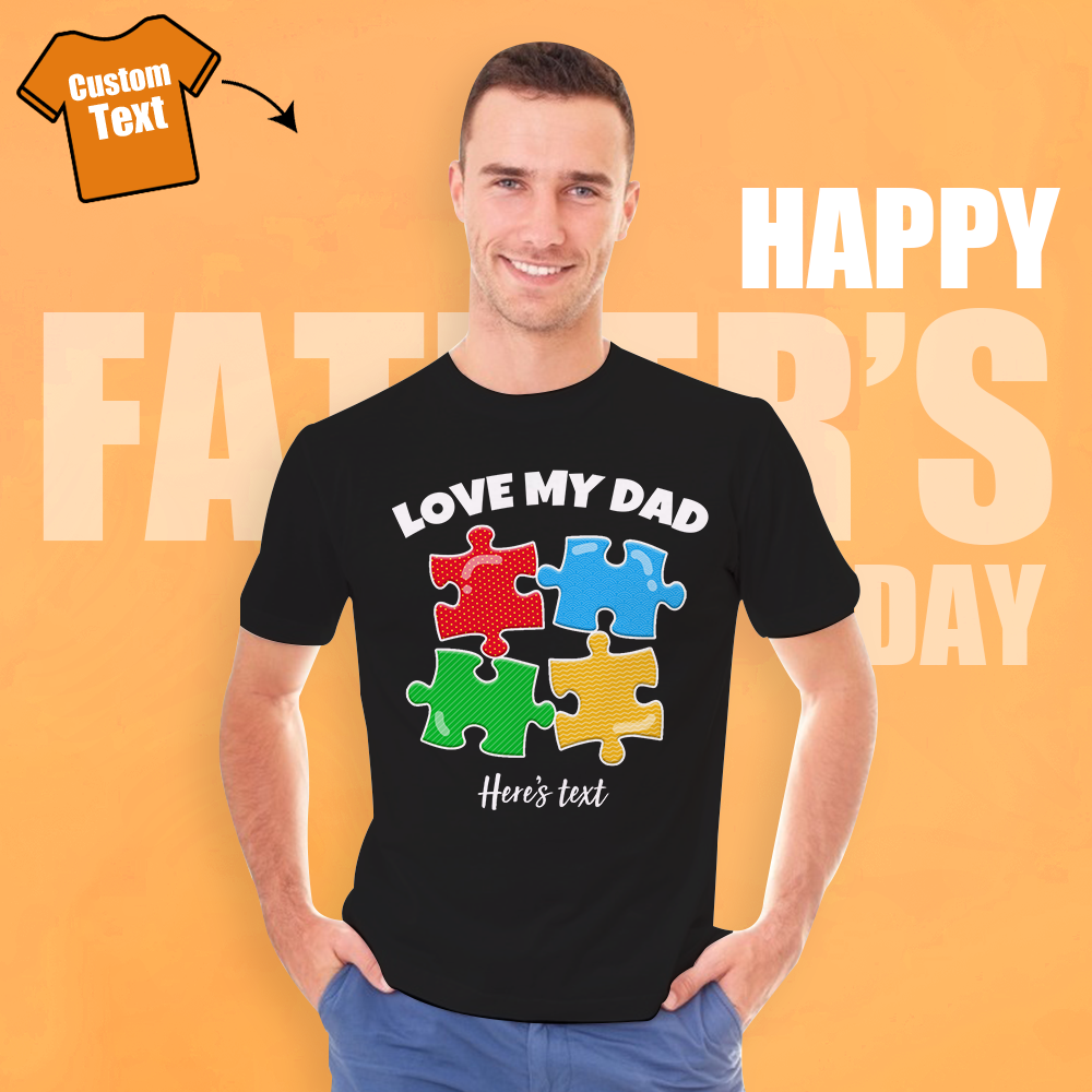 Custom Name Shirt Puzzle T-shirt Best Gifts For Dad Men's Cotton T-shirt