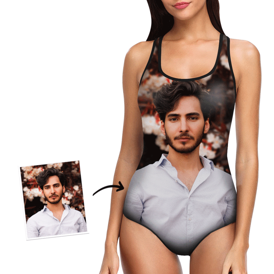Custom Boyfriend Face Women's Slip Swimsuit