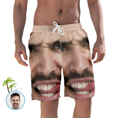 Custom Face Photo Men's Swim Trunk