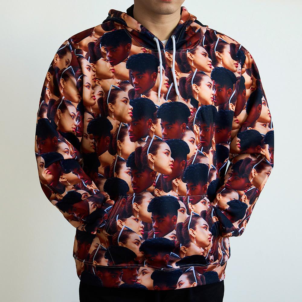 Custom Face Couples Hoodie Casual Printed Photo Hoodie For Men Women - Family Gift