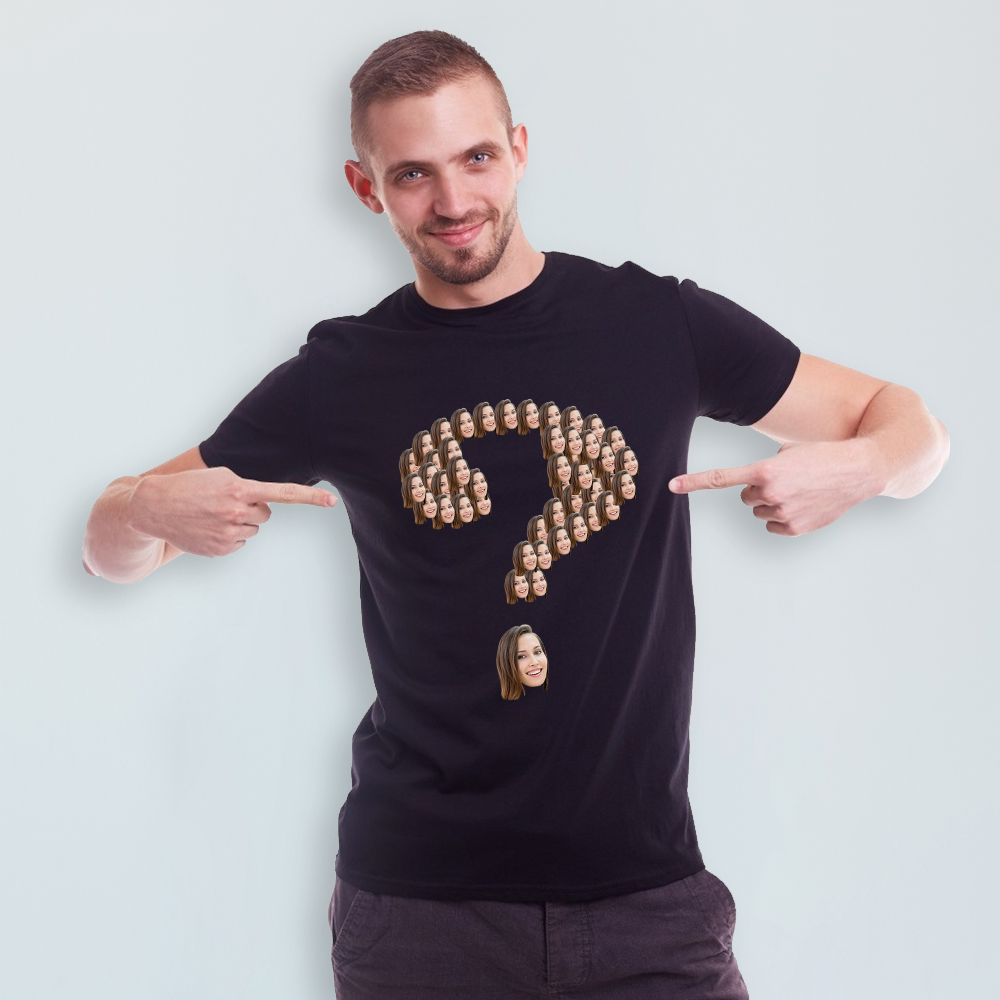 Custom My Face T-shirt Question Mark Tee