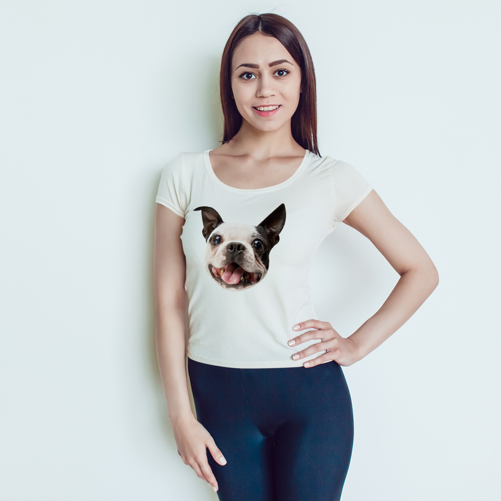 Custom Pet Face T-shirt Woman Tee