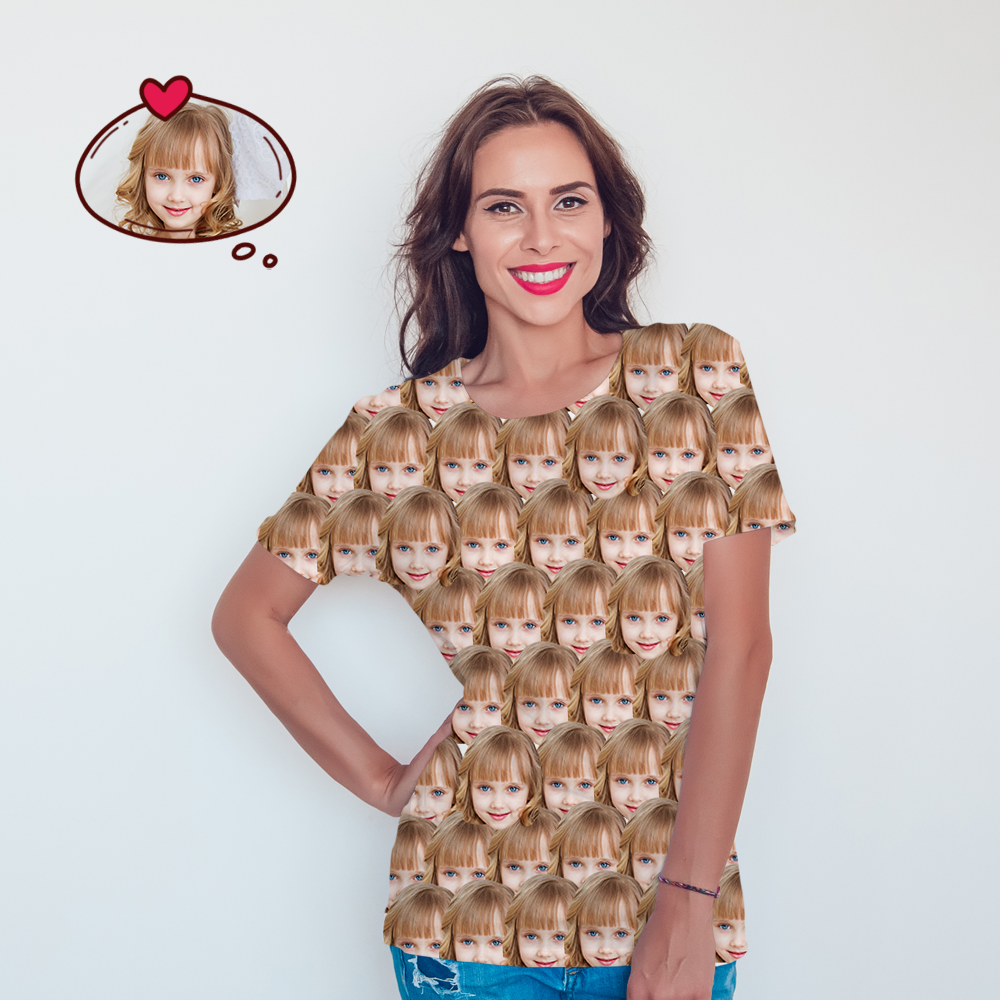 Custom Unisex Mash Face Shirt Mother's Day Gifts Women's T-shirt All Over Print Tee