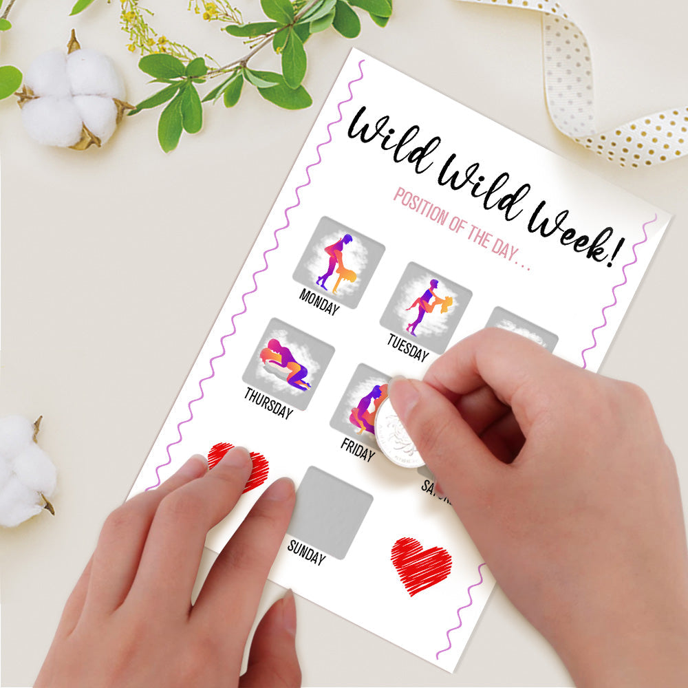 Wild Week Naughty Scratch Card Surprise Funny Position Scratch off Card Valentine's Day Gift