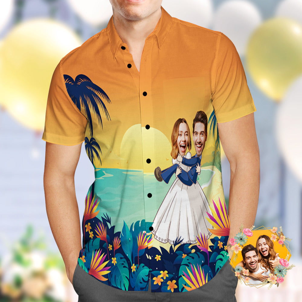 Personalized Hawaiian Shirt Romantic Wedding Photo Hawaiian Shirt