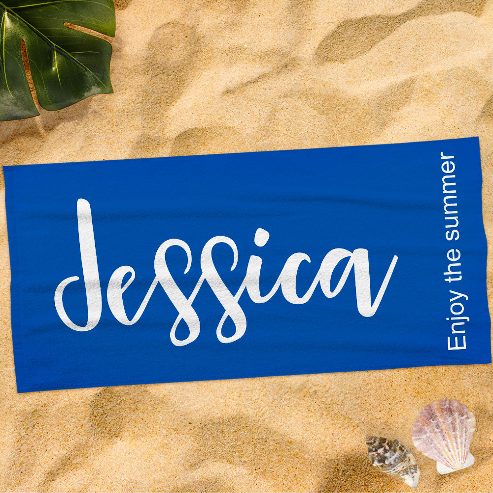 Personalized Bath Towel Custom Name Beach Towel Gift for Family - MyFaceTshirt