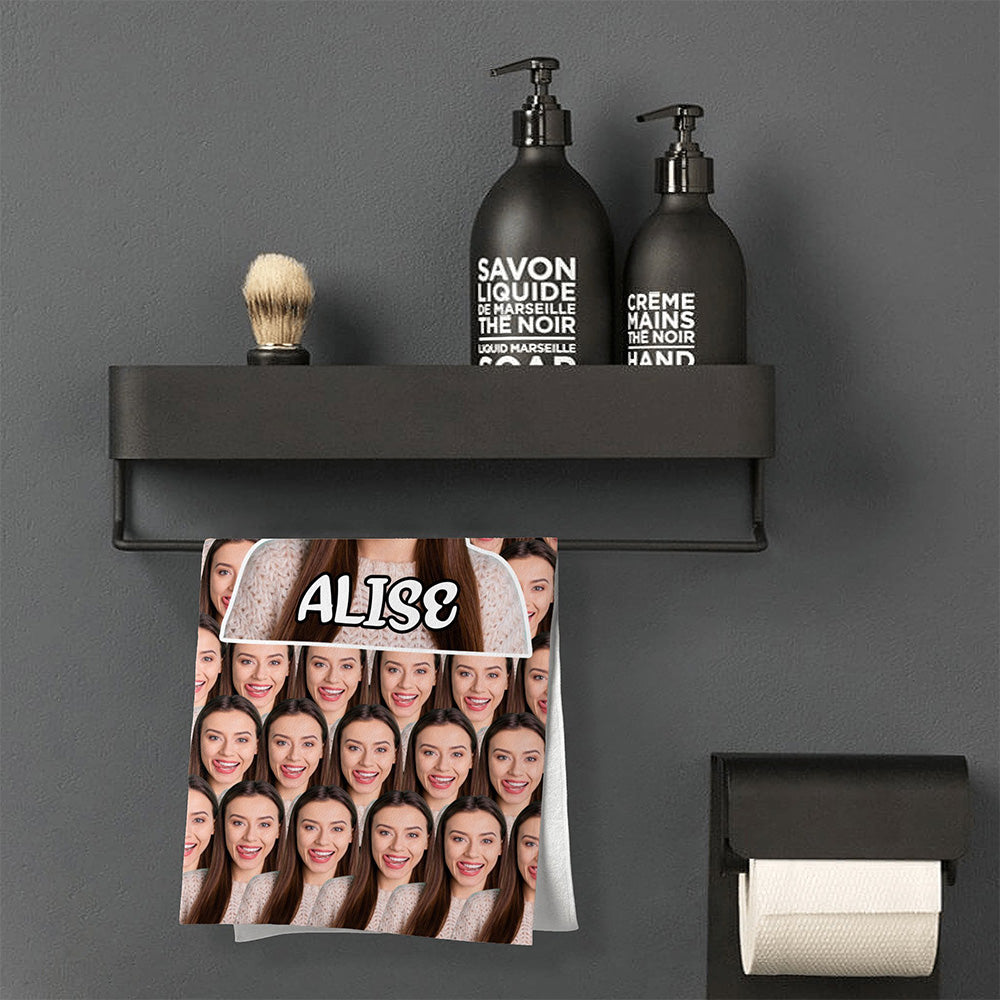 Personalized Photo Towel Custom Photo and Name Towel Gift for Lover - MyFaceTshirt