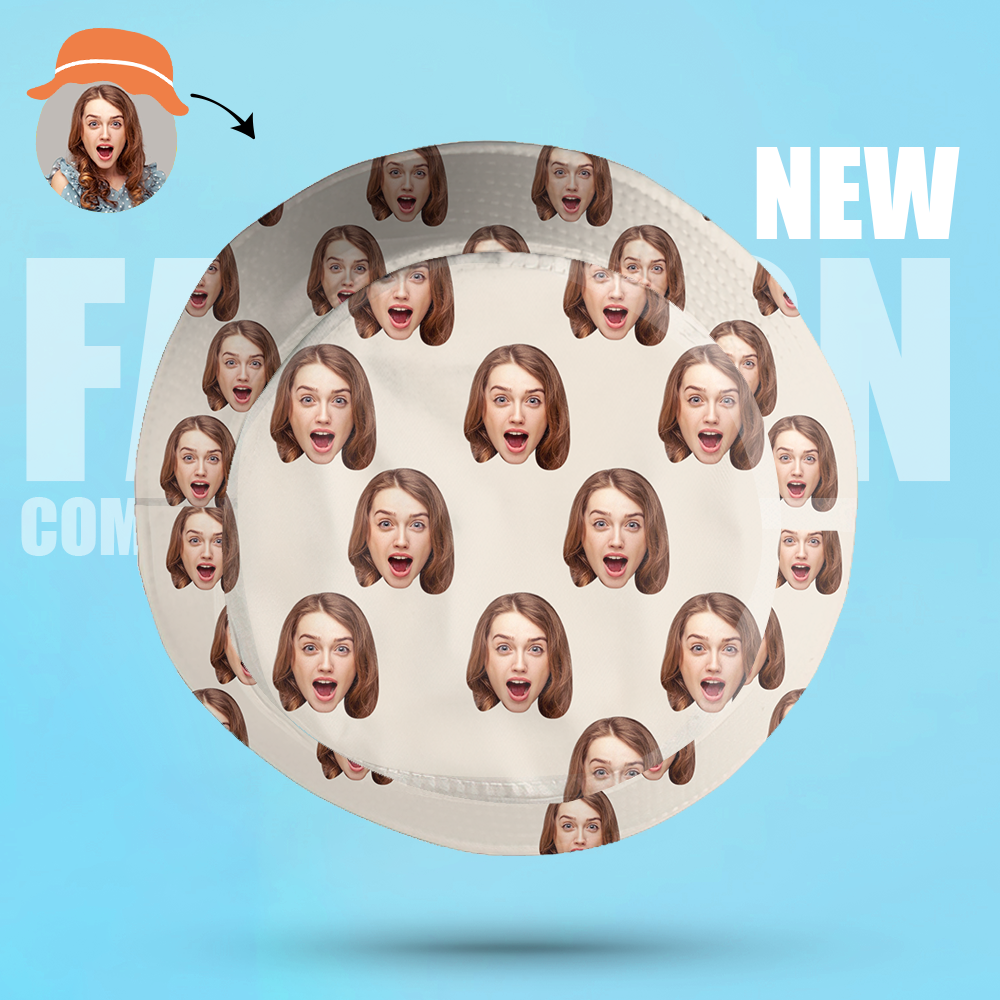 Custom Bucket Hat Unisex Face Bucket Hat Personalize Wide Brim Outdoor Summer Cap Hiking Beach Sports Hats Gift for Lover