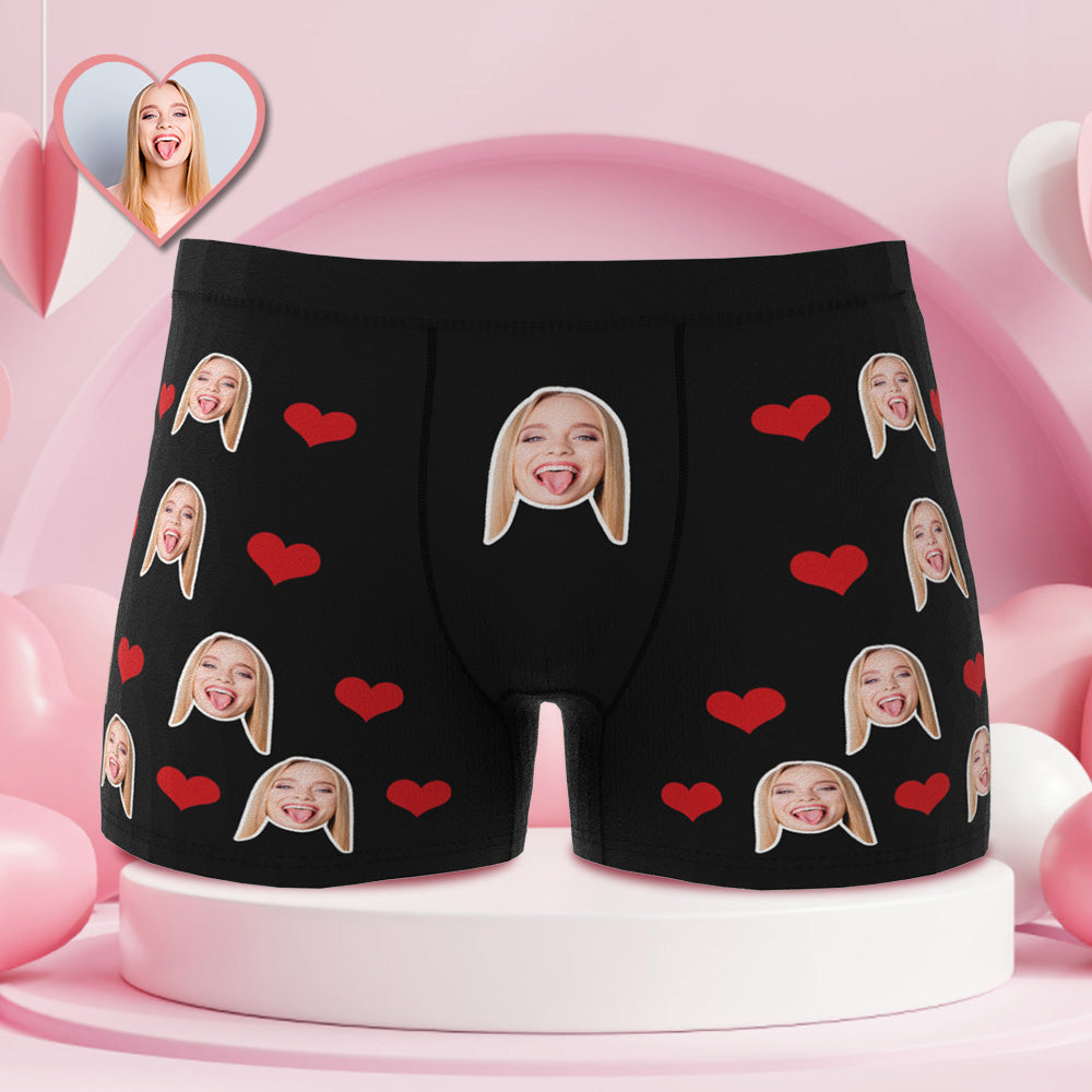 Custom Face Boxer Briefs Shorts for Men Girlfriend Wife Face Photo  Underpants Anniversary Day Boxers