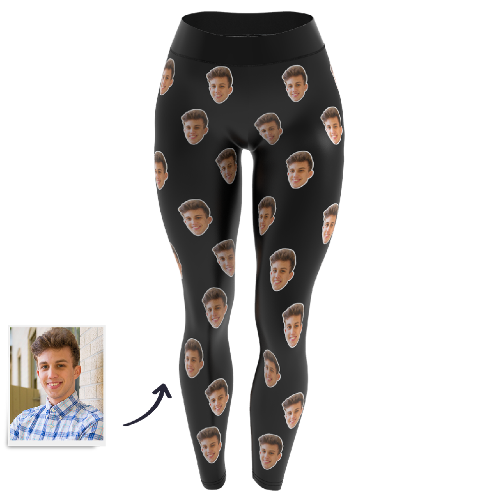 Custom Face Colorful Leggings Funny Selfie Leggings