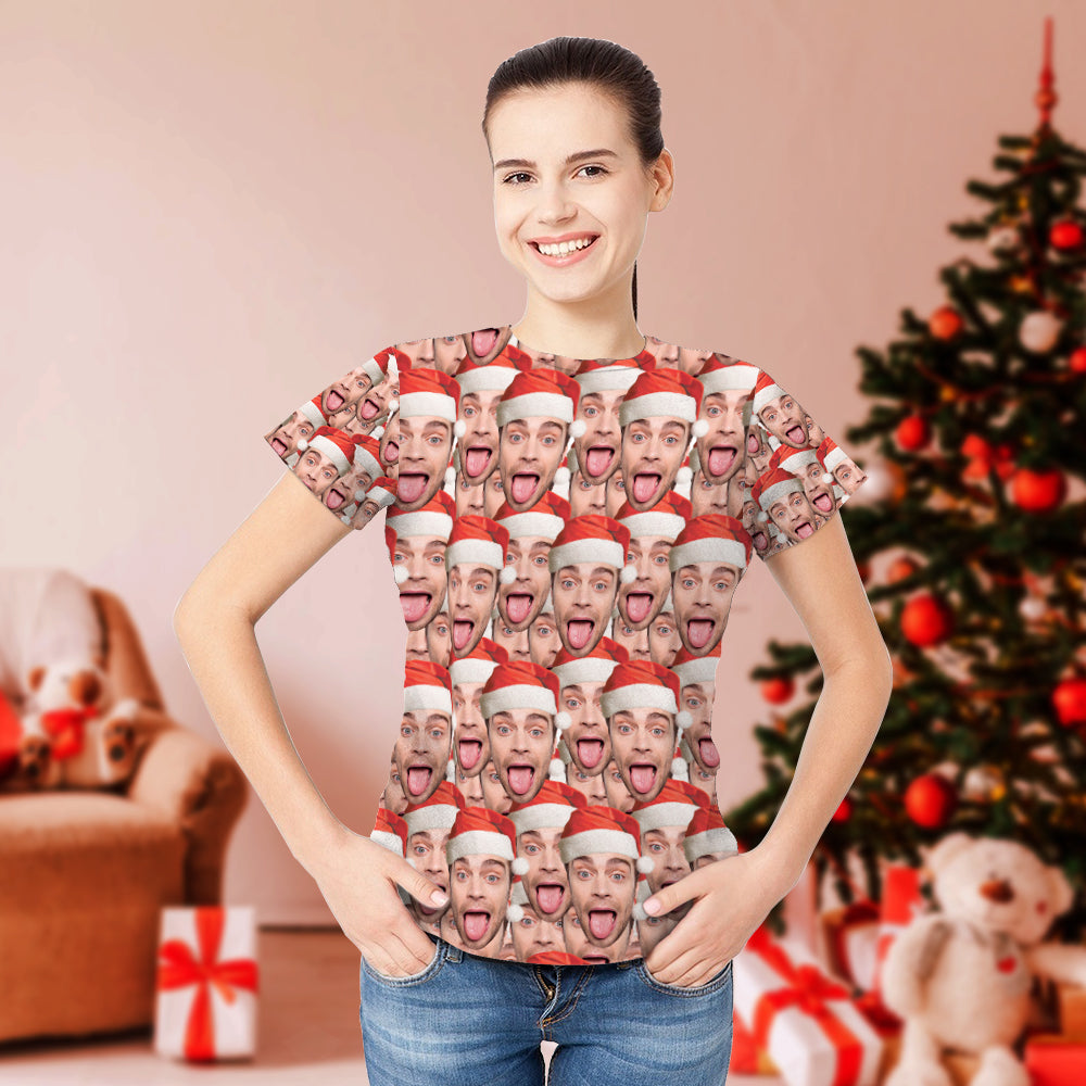 Christmas Gifts Custom T-shirt Mash Face Shirt My Face All Over Print Tee