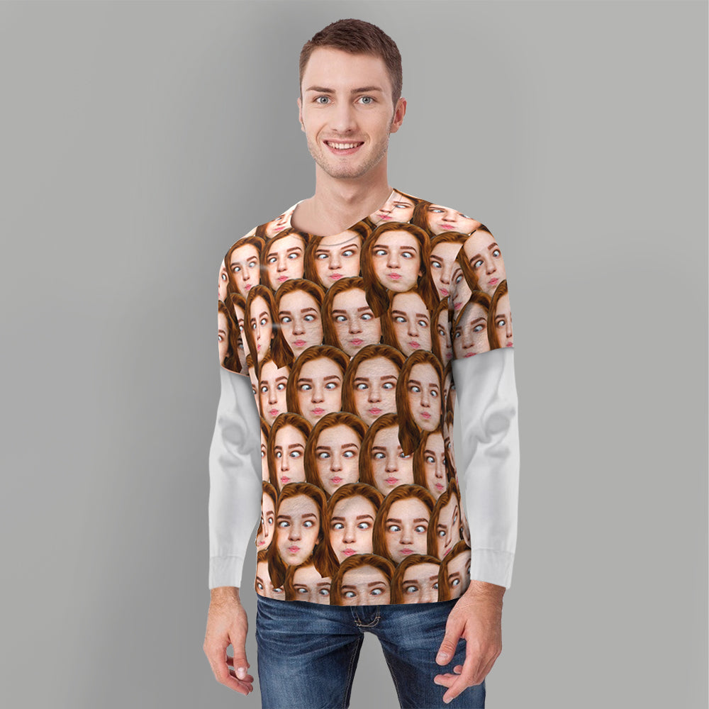 Custom T-shirt Mash Face Shirt My Face All Over Print Tee Men's T-shirt
