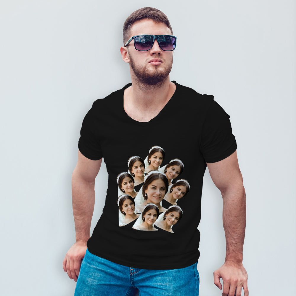 Custom My Face T-shirt Funny Man Face Tee-For Wedding