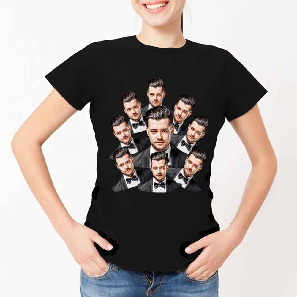 Custom My Face T-shirt Funny Woman Tee-For Wedding