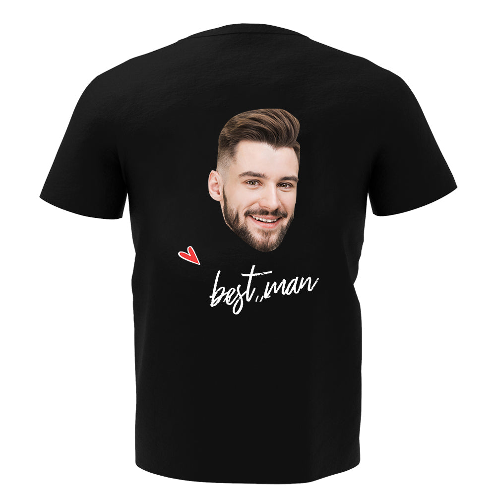 Custom Photo Name Man T-shirt For Wedding Best Man