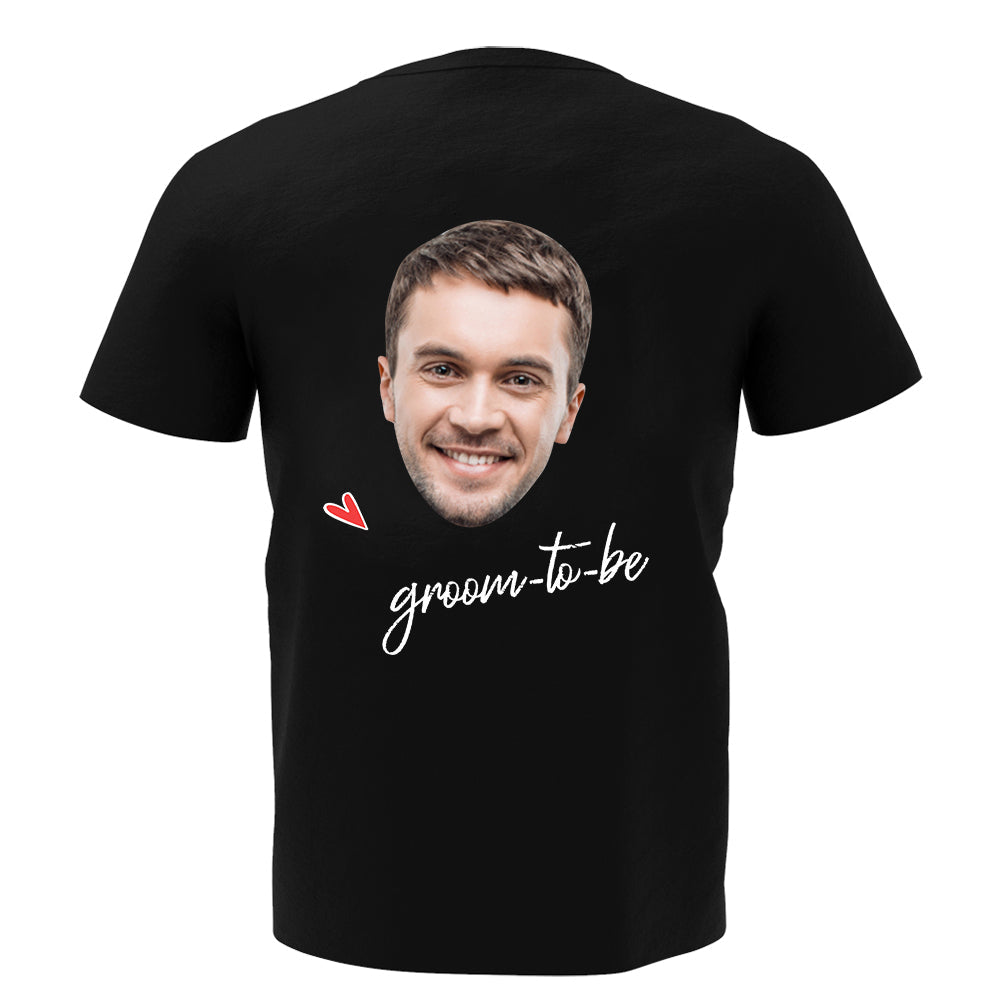 Custom Photo Name Man T-shirt For Wedding Bridegroom