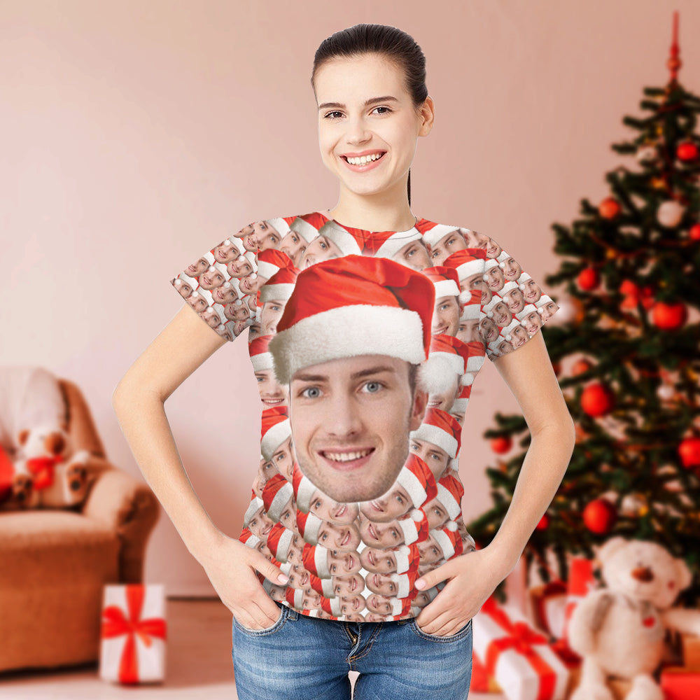 Christmas Gifts Custom All Over Print Faces Mash T-shirt Personalized T-Shirt