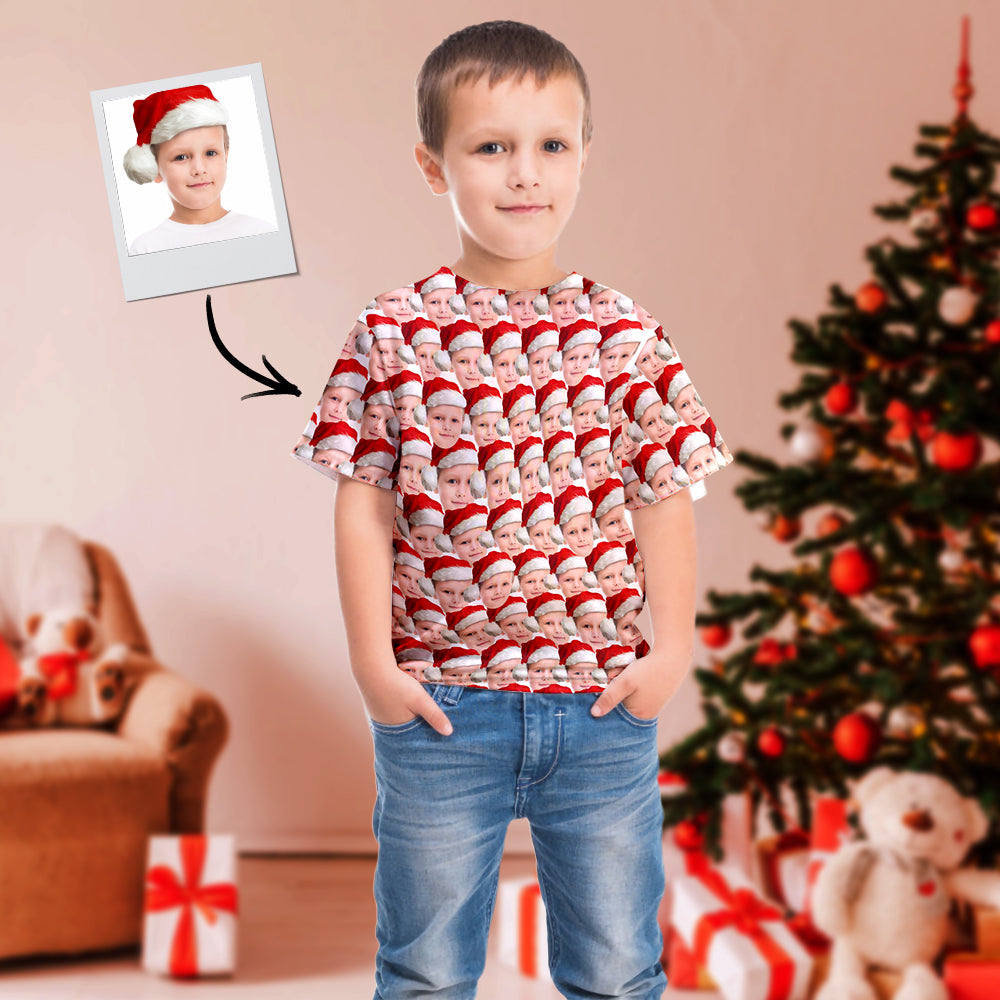 Christmas Gift Custom T-shirt My Face All Over Print Tee Mash Face Kid's T-shirt