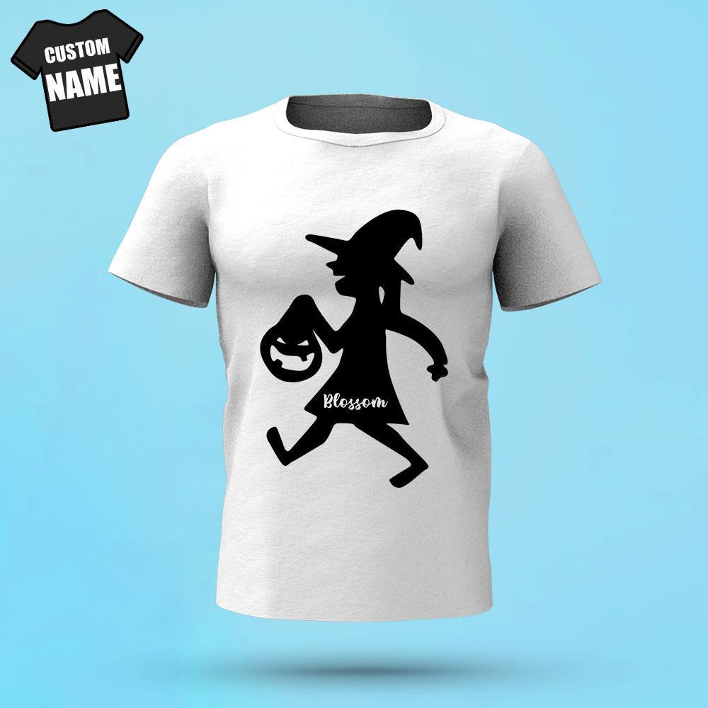 Custom Engraved Halloween White Tshirt Mystery Halloween Gift For Family
