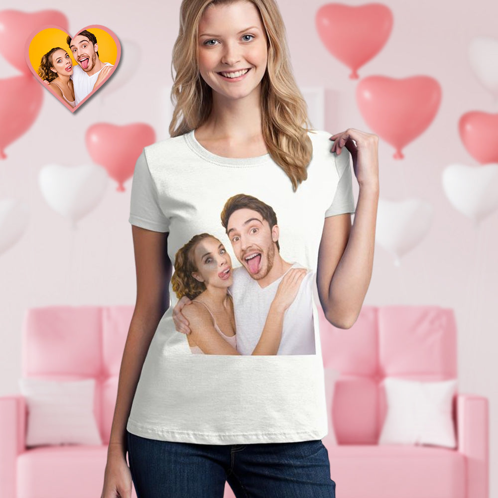 Valentine's Day Custom Face Photo T-shirt Personalized T-Shirts For Women and Men