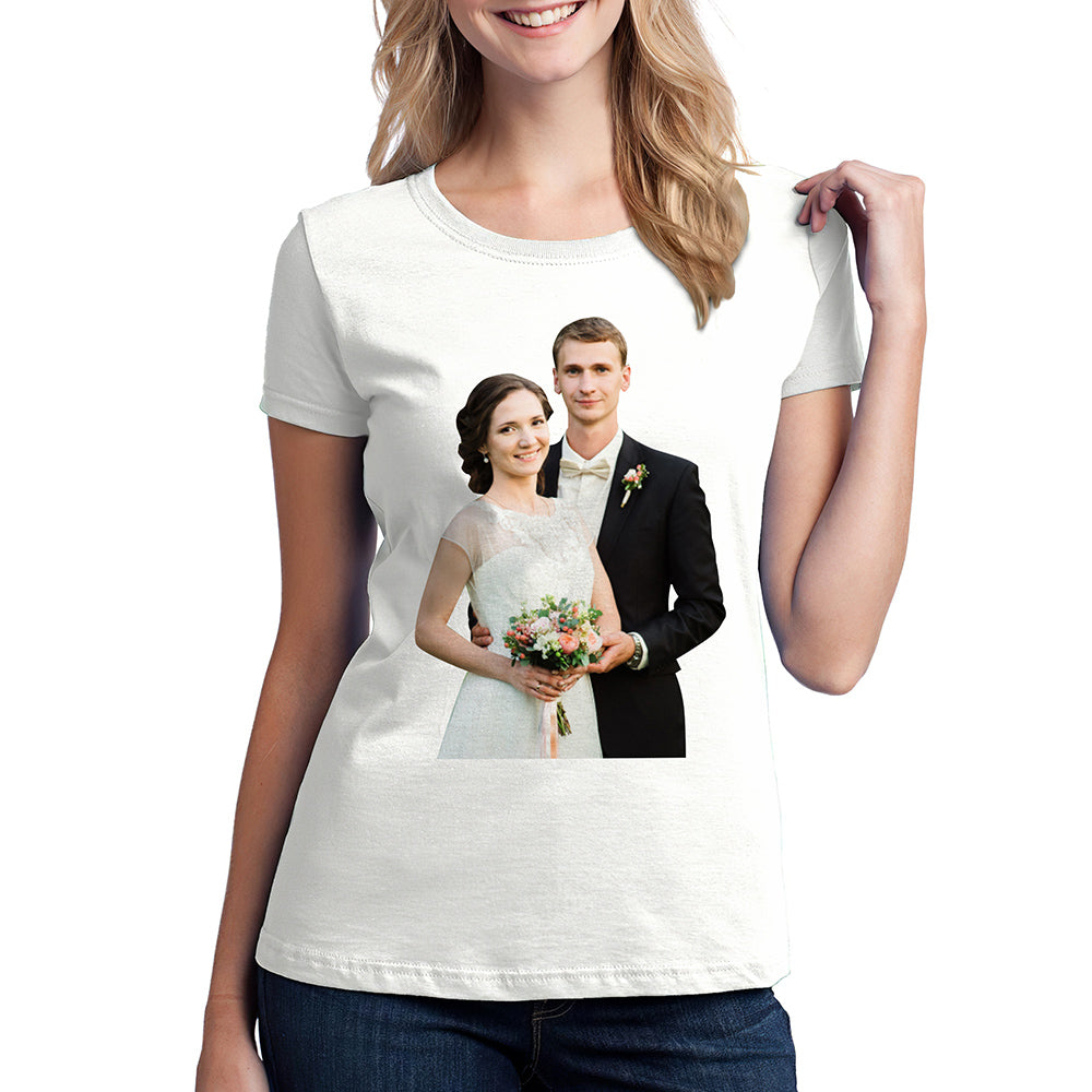 Custom Face Photo T-shirt For Women and Men-For Wedding