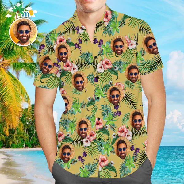  Personalized Upload Photo Baseball Flowers Hawaiian Shirt,  Custom Picture Hawaiian Shirt For Men 2023, Custom Mens Hawaiian Shirt  Photo Face, Add A Picture To A Hawaiian Shirt : Clothing, Shoes 