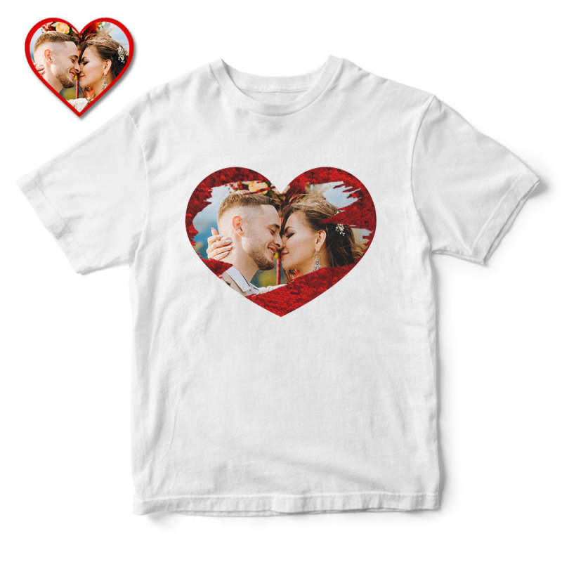 Personalized Heart Shaped Sequin With Picture Unisex Shirt, Custom  Reversible Sequin T Shirt, Birthday Photo, Valentines Day Gift, Gag Gift 