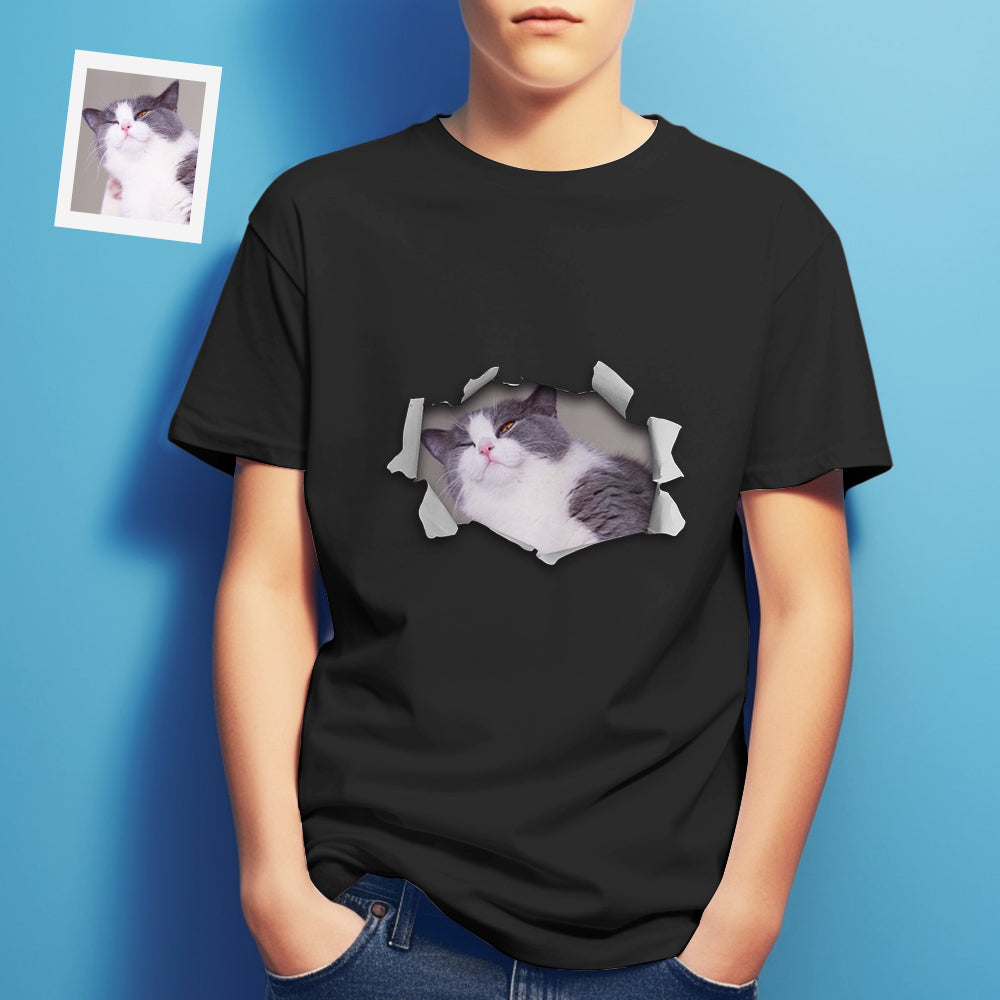 Custom Photo Printed T-Shirt Personalized Photo On Unisex Shirt Gifts Lovely Cat