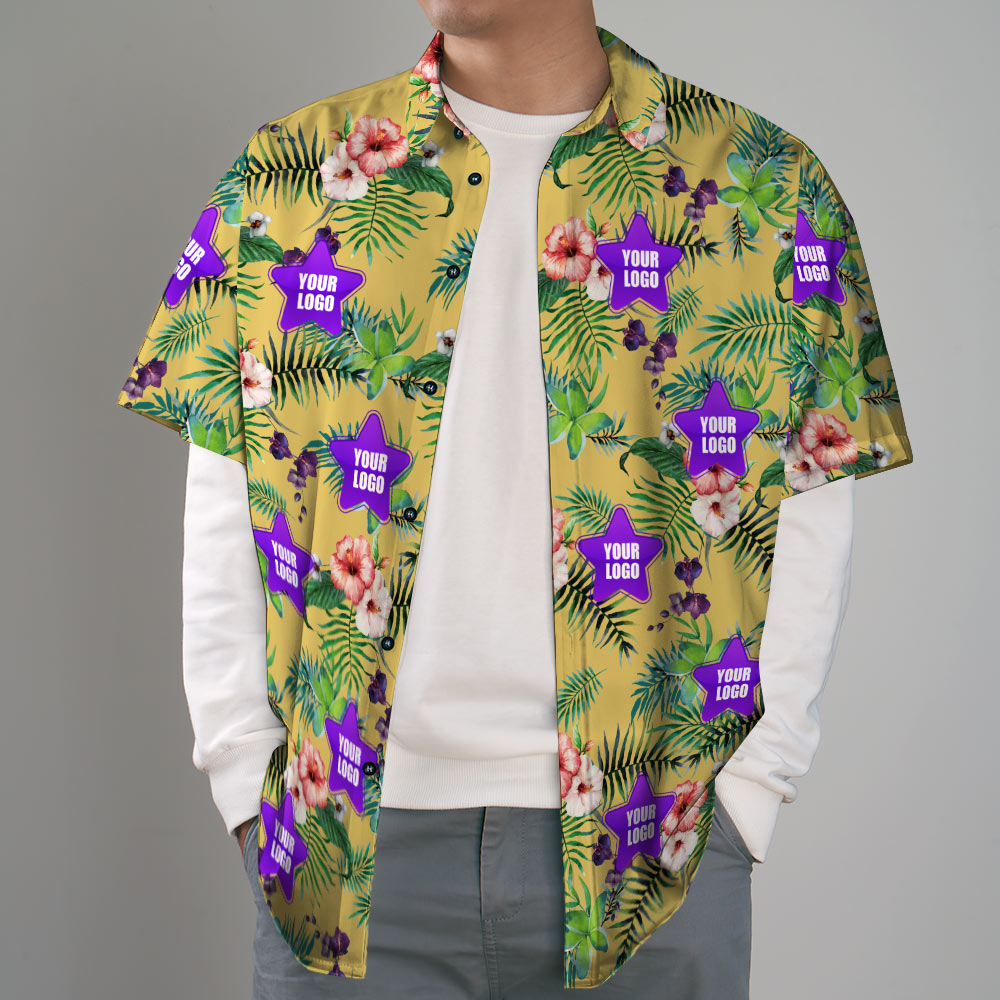 Custom Logo Shirt Men's Hawaiian Shirt