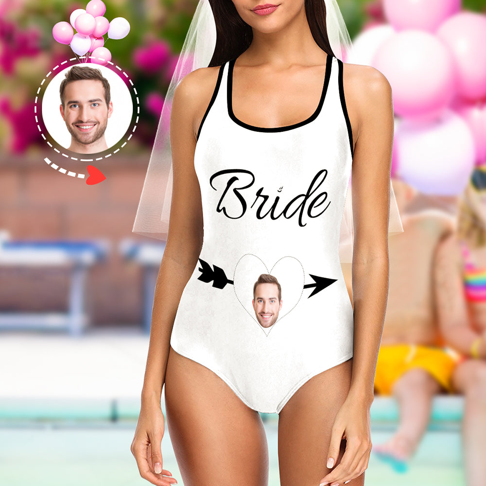 Custom Face Swimsuit Personalized Bride Bathing Suit Women s Tank Top