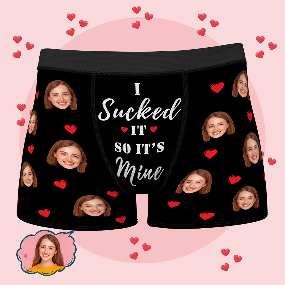 Personalized Boxers with Face on Them Customize Custom Funny Face Shorts Boxers  with Photo Gifts for Boyfriend Husband Men (Heart-1) at  Men's  Clothing store